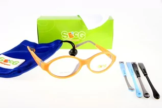 Okulary korekcyjne, oprawki, szkła - Oprawki okularowe SECG Y003 pomarańczowe - grafika 1