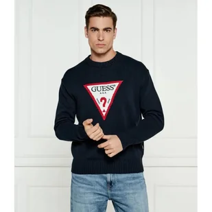 Guess Jeans Sweter Regular Fit - Swetry męskie - miniaturka - grafika 1