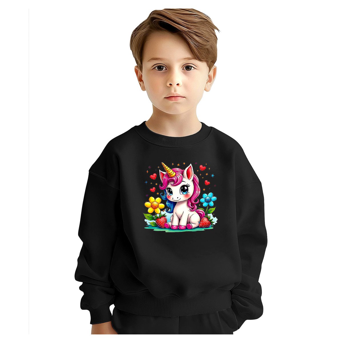 BLUZA DZIECIĘCA JEDNOROŻEC UNICORN KWIATY 134-140 DLA CHŁOPCA DZIEWCZYNKI