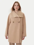 Płaszcze damskie - Armani Exchange Płaszcz wełniany XW000715 AF16216 U1051 Beżowy Relaxed Fit - miniaturka - grafika 1