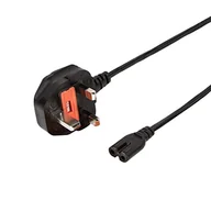 Kable miedziane - LogiLink CP166 - kabel sieciowy, BS 1363 (UK) do IEC C7, czarny, 1,8 m - miniaturka - grafika 1