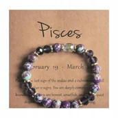 Bransoletki - Bransoletka Zodiakalna Ryby Elastyczna Kamienie Kryształ Energia - miniaturka - grafika 1