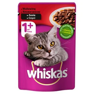 Whiskas Karma dla kotów 100g Saszetka z wołowiną w sosie - Mokra karma dla kotów - miniaturka - grafika 2