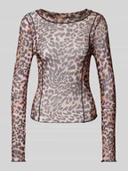Bluzki damskie - Bluzka z długim rękawem o półprzezroczystym designie model ‘ELIF’ - miniaturka - grafika 1