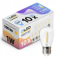 Żarówki LED - 10x Żarówka Szklana E27 Led Filament Edison Ozdobna 1W 100lm Szkło - miniaturka - grafika 1