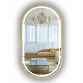 Lustra - LUSTRO PODŚWIETLANE ŁAZIENKOWE OWALNE ZŁOTE 100x35 CM - miniaturka - grafika 1