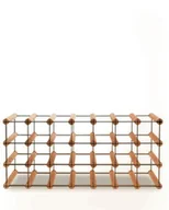 Stojaki na wino - Regał Na Wino Stojak Na 21 Butelek Szklanych/ Pet — Rw-8/ 7X3 — Brązowy Brązowy Metal + Drewno Rw-8-7X3-21_O_Br / Wamar-Sosenka - miniaturka - grafika 1