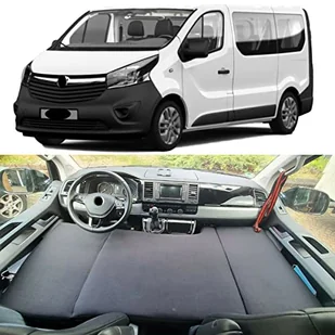 BREMER SITZBEZÜGE Łóżko kempingowe, łóżko dla kierowcy, kompatybilne z Opel Vivaro B od 2014-2019, akcesoria do kampera, na kemping, akcesoria - Pościel - miniaturka - grafika 1