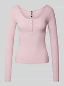 Bluzki damskie - Bluzka o kroju slim z długim rękawem i bawełną model ‘KITTEN’ - miniaturka - grafika 1