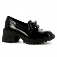 Mokasyny damskie - Czarne lakierowane mokasyny CARINII - Carinii - miniaturka - grafika 1