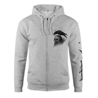Bluzy męskie - bluza WIN OR DIE, rozpinana z kapturem, jasnoszara-XXL - miniaturka - grafika 1