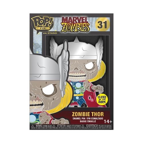Funko POP! Large Enamel Pin MARVEL: Zombie Thor - przypinki emaliowane Marvel Zombies - urocza kolekcjonerska broszka - do plecaków i toreb - pomysł na prezent - oficjalny towar - fani komiksów