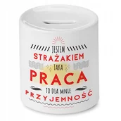 Skarbonki - Skarbonka Dla Strażaka Idealny Imieniny Prezent z Nadrukiem ze Zdjęciem - miniaturka - grafika 1