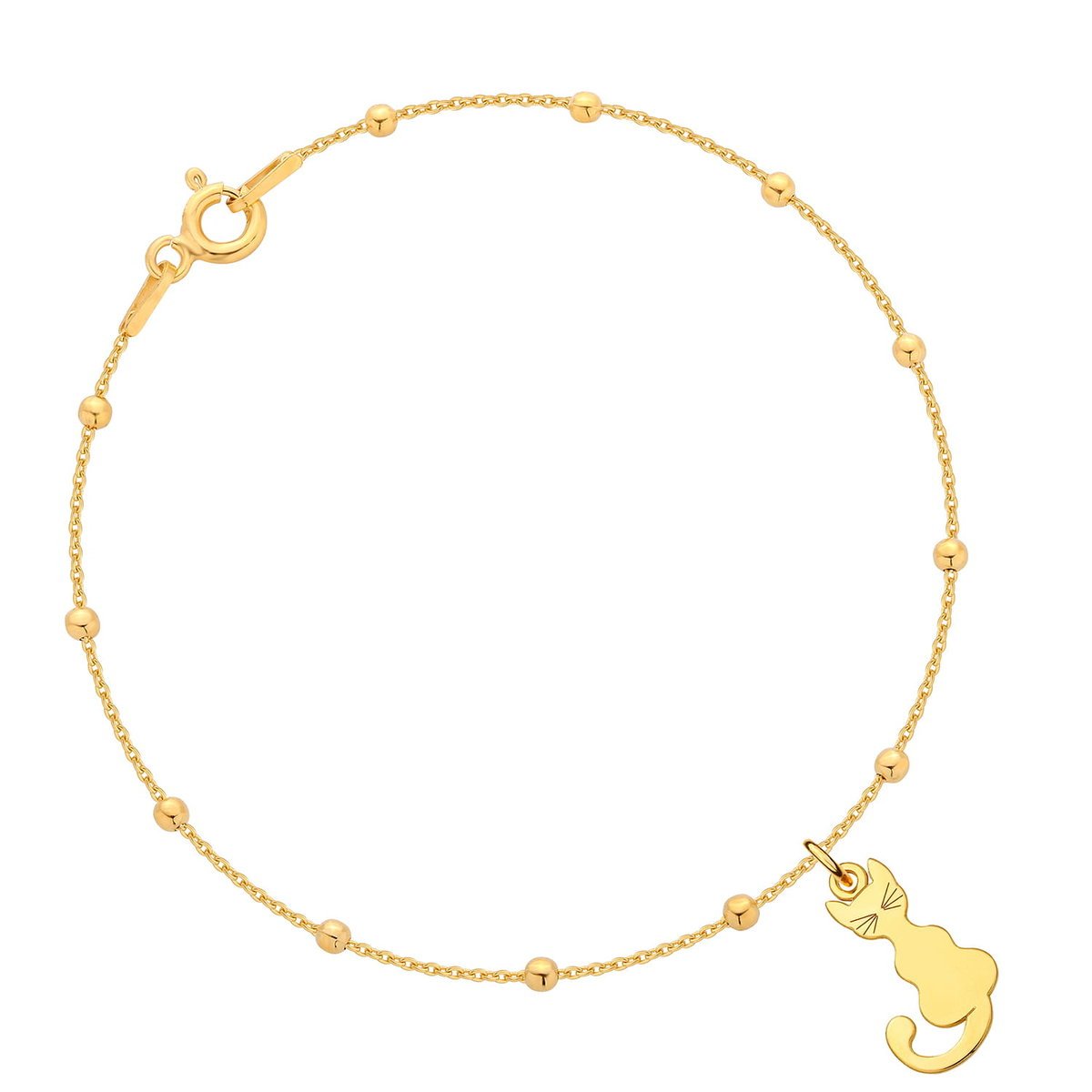 Bransoletka pozłacana z kotkiem