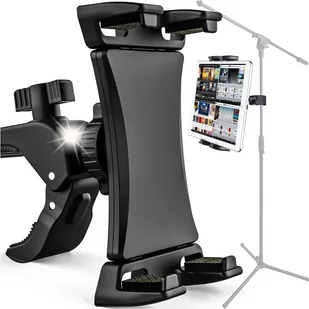 Uchwyt na tablet telefon 4.7"-12.9" na drążek, statyw, kierownicę do trenażera, roweru stacjonarnego, bieżni, na zagłówek podstawka Alogy czarny - Pozostałe akcesoria do telefonów - miniaturka - grafika 1