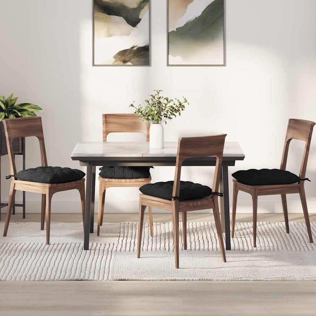 vidaXL Poduszki na siedzisko 2 pcs Czarny 40 x 40 x 6 cm materiał 42015148