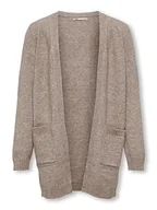 Swetry damskie - KIDS ONLY Dziewczęcy Koglesly L/S Open Cardigan KNT Noos Kardigan, Beżowy/Szczegóły: melanż, 122/128 cm - miniaturka - grafika 1