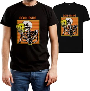 T-SHIRT MĘSKI ART DYSTANS HUMOR DEAD ŚMIESZNA KOSZULKA CZARNA R-M A341 - Koszulki męskie - miniaturka - grafika 1