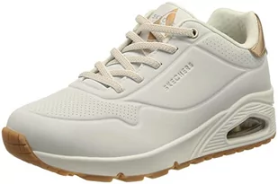 Skechers Sneakersy damskie Uno, Białe wykończenie Durabuck różowe złoto Duraleather, 40 EU - Sneakersy damskie - miniaturka - grafika 1