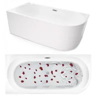 Wanny - TECHGLOBE WANNA PRZYŚCIENNA LEWOSTRONNA biała PREMIUM akryl + syfon 170x76cm - miniaturka - grafika 1