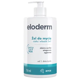 Eloderm, żel do mycia ciała i włosów 2w1, od 1 dnia życia, 750 ml - Kosmetyki kąpielowe dla dzieci - miniaturka - grafika 1