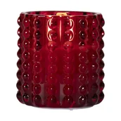 Świece - Świeca LED szklana woskowa FLAMME DOTTY czerwona 9,5cm - miniaturka - grafika 1