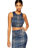 Koszulki i topy damskie - Niebieski top w kratkę John Zack L - miniaturka - grafika 1