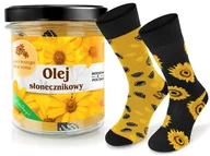Skarpetki męskie - Wesołe Bawełniane Skarpetki Męskie W Słoiku Na Prezent Dla Taty Słoneczniki Rozmiar 43-46 - miniaturka - grafika 1