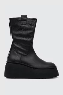 Botki damskie - Steve Madden botki skórzane Pointer damskie kolor czarny na koturnie SM11002058 - grafika 1