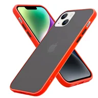 Etui i futerały do telefonów - Pokrowiec Etui Do Apple iPhone 14 w Matowe Czerwono - Czarne Guziki TPU Hard Case Obudowa Ochronny Cadorabo - miniaturka - grafika 1
