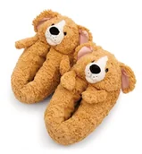 Kapcie damskie - Kapcie NICI pies brązowy 40-43 (L) - brązowy - Ciepłe kapcie NICI przytulanki dla chłopców, dziewczynek i dorosłych, zwierzęce kapcie z antypoślizgową podeszwą, kapcie - 62170 - miniaturka - grafika 1