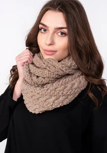 Stylowy, warkoczowy komin - SZ003 mocca - Apaszki i szaliki damskie - miniaturka - grafika 1