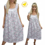 Sukienki - Sukienka letnia na upały z kieszonka podomka szara wygodna plażowa 50 52 - miniaturka - grafika 1