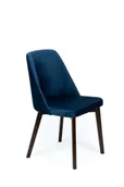 Krzesła - Flavio 1 krzesło tapicerowane granatowe nogi orzech - miniaturka - grafika 1