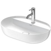 Umywalki - Duravit Luv umywalka 60x40 cm nablatowa owalna biała/biały jedwabny mat 0380602600 - miniaturka - grafika 1