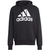 Bluzy męskie - Bluza męska adidas Essentials French Terry Big Logo Hoodie czarna IC9363 XL - miniaturka - grafika 1