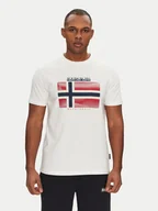 Koszulki męskie - Napapijri T-Shirt S-Lari NP0A4IE52061 Biały Regular Fit - miniaturka - grafika 1