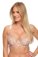 Biustonosze - Biustonosz z koronką Semi-Soft Simone 1285 półusztywniany ecru różowy 85F - miniaturka - grafika 1