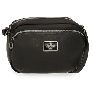 Pepe Jeans Christine Torba Na Ramię Czarna 21,5X15X5 cms Poliester z Detalami Ze Sztucznej Skóry by Joumma Bags, Czarny (Black), Talla única, torebka na ramię - Torebki damskie - miniaturka - grafika 1