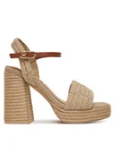 Espadryle damskie - Tommy Hilfiger Espadryle Rope Heel Platform Sandal FW0FW08425 Beżowy - miniaturka - grafika 1