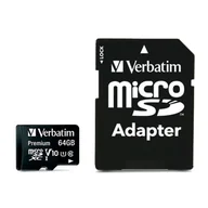 Karty pamięci - Karta pamięci Verbatim micro SDXC 64GB Class 10 (90R/10W + adaptér - miniaturka - grafika 1