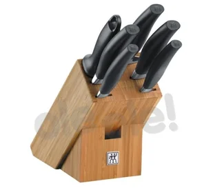 Zwilling Ii Five Star 7 El Czarne Noże Kuchenne Ze Stali Nierdzewnej W Bloku Drewnianym - Noże kuchenne - miniaturka - grafika 1