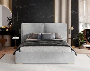 Łóżko tapicerowane BRISTOL z pojemnikiem i stelażem podnoszonym - 160x200 - SZTRUKS - Pudrowy róż - Łóżka - miniaturka - grafika 1