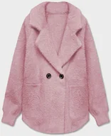 Swetry damskie - KRÓTKA NARZUTKA ALPAKA BLADY RÓŻ (CJ65) - MADE IN ITALY - miniaturka - grafika 1