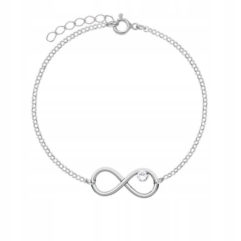 Bransoletka Srebrna Nieskończoność Łańcuszek Dzień Kobiet Prezent ŻYCZENIA