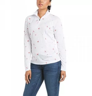 Ariat Bluzka damska SUNSTOPPER 2.0 SS21 - horses & dots - Koszulki sportowe damskie - miniaturka - grafika 1