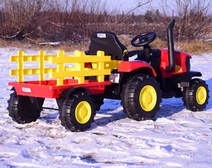 Mega Traktor Na Akumulator Z Przyczepą Czerwony /hl3388 - Pojazdy elektryczne dla dzieci - miniaturka - grafika 25