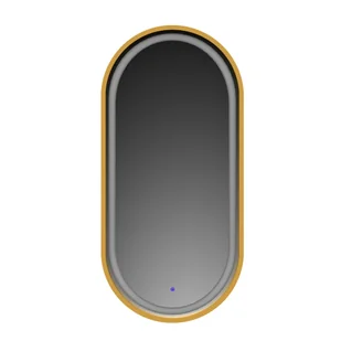 Lustro owalne LED z piaskowaniem i włącznikiem - złote- 55/90 cm - Lustra Lustro owalne LED z piaskowaniem i włącznikiem - złote- 55/90 cm - Lustra - miniaturka - grafika 1