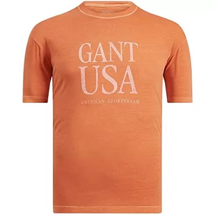 GANT Męski t-shirt Sunfaded USA, Apricot Orange, Regular, Apricot Orange, XXL - Koszulki męskie - miniaturka - grafika 1