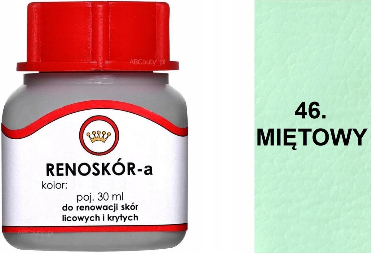 G10-01 MIĘTOWY 46 RENOSKÓR FARBA DO BUTÓW WILBRA DO SKÓRY LICOWEJ LAKIER 30
